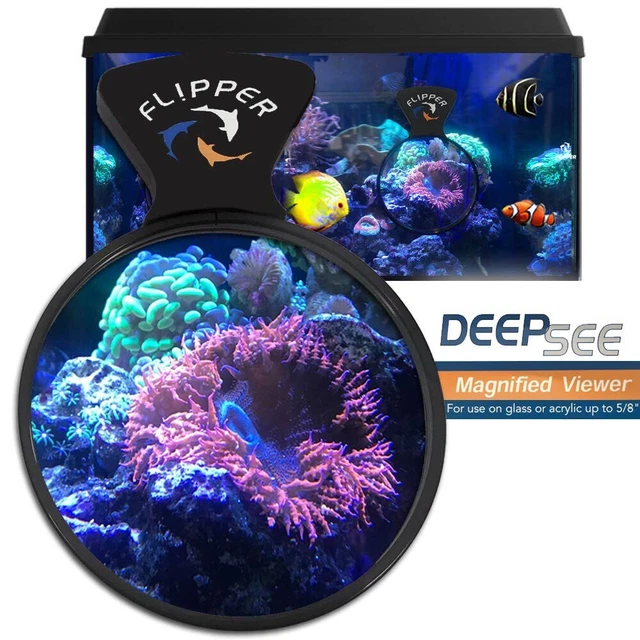Flipper DeepSee Magnified Aquarium Glass Viewer Monitor Fish & Coral Tank