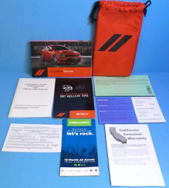 19 2019 Dodge Charger owners manual/user guide with SRT Hellcat Tips Guide