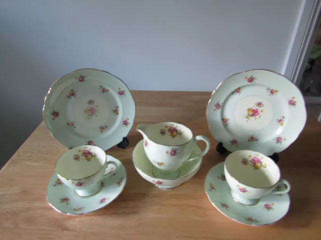 Foley EB& Co 1930s afternoon tea for two 2 trios milk sugar in good vintage con