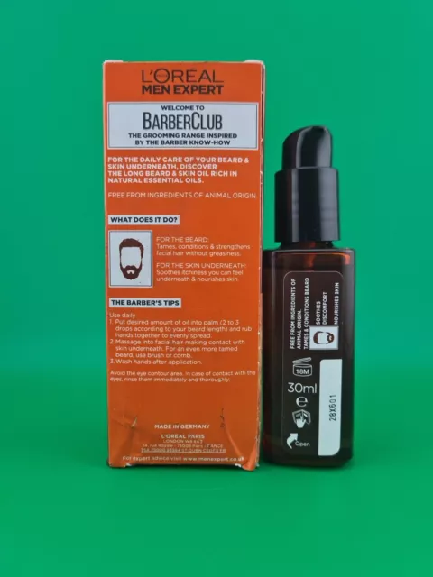 L'Oréal Barber Club Long Beard & Ultimate Skin Oil 30ml  Premium Nourishing Care 3