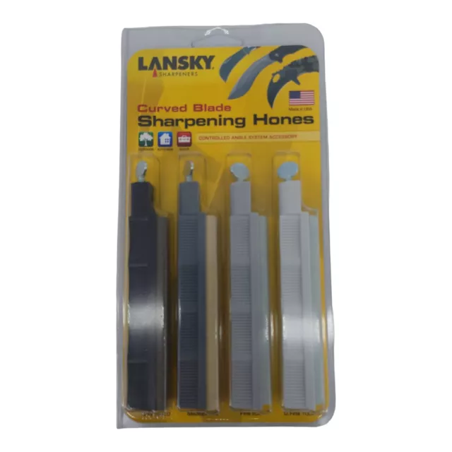 LANSKY Curved Blade Sharpening Hones Coarse to Ultra Fine 4 Pack