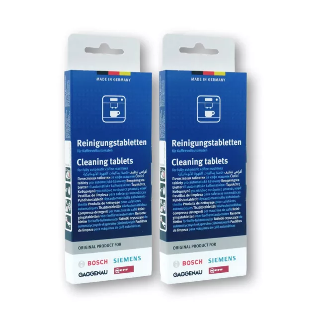 2 x 10 Bosch Siemens Reinigungstabletten Fettlöser Tabletten BSH Neff Gaggenau