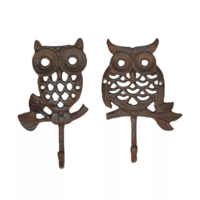 Owl Shape Hook Towel Hanger Wall Hanging Hooks Cast Iron Vintage European Style 3