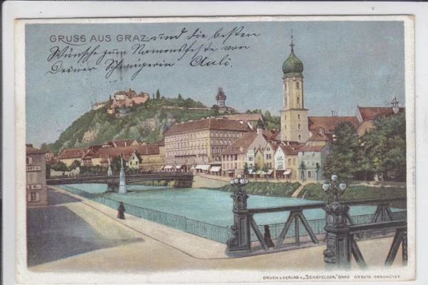 AK Graz, Schlossberg v. Albrechtsbrücke, 1899