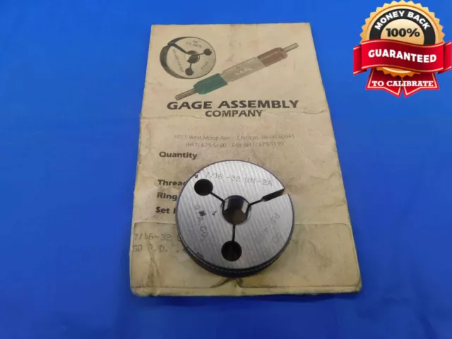 7/16 32 Un 2A Thread Ring Gage .4375 Go Only P.d. = .4162 Inspection Check