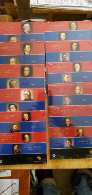 Unopened Us Mint Presidential $1 Coin Uncirculated Set  10 Sets P & D 78 Coins