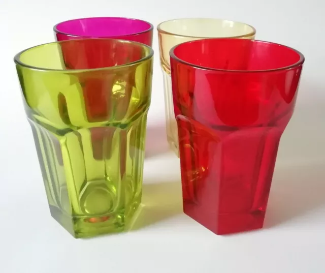 Red and Yellow Coloured Drinking Glasses 1/2 Pint