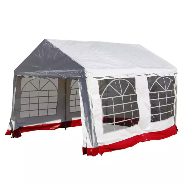 Festzelt Pavillon 3x4m weiß extrem starkes PVC-Dach 400 g/m² absolut wasserdicht