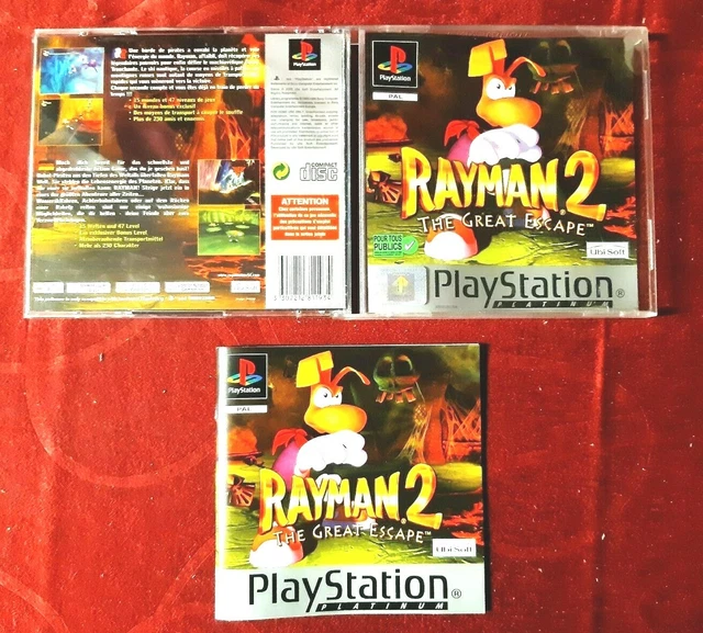 RAYMAN 2 The Great Escape - Boîte & Notice No Game - PS1 Playstation 1 - PAL Fr.