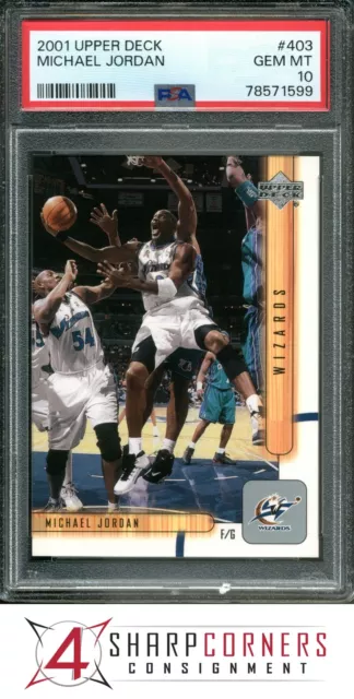 2001 Upper Deck #403 Michael Jordan Hof Wizards Psa 10