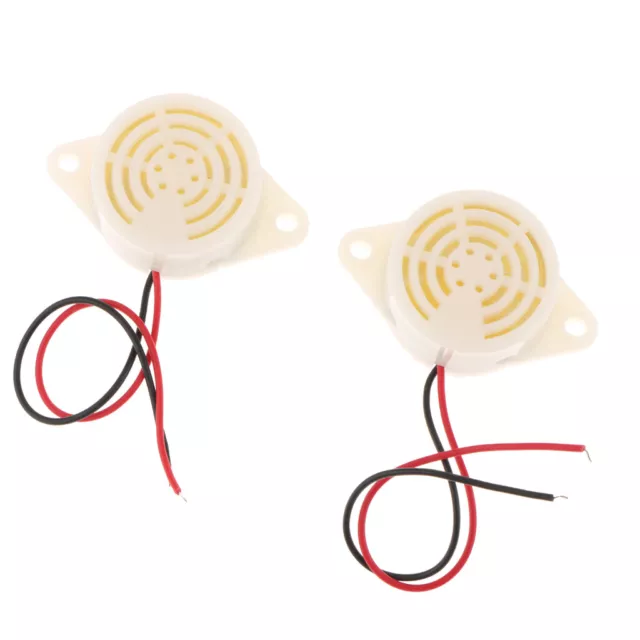 2pcs SFM-27 DC 3-24V 95DB Alarme Bip Intermittent Buzzer Électronique Blanc