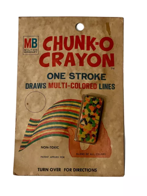 Vintage 1960's CHUNK-O CRAYON Sealed Old Store Stock NOS Milton Bradley