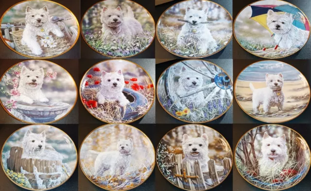 Danbury Mint West Highland White Terrier Westie / Westies Dog Breed Plate