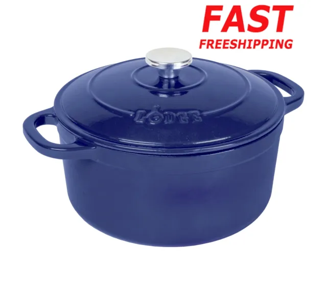 Cast Iron 5.5 Quart Enameled Dutch Oven Marinate Refrigerate Food Glass Surface
