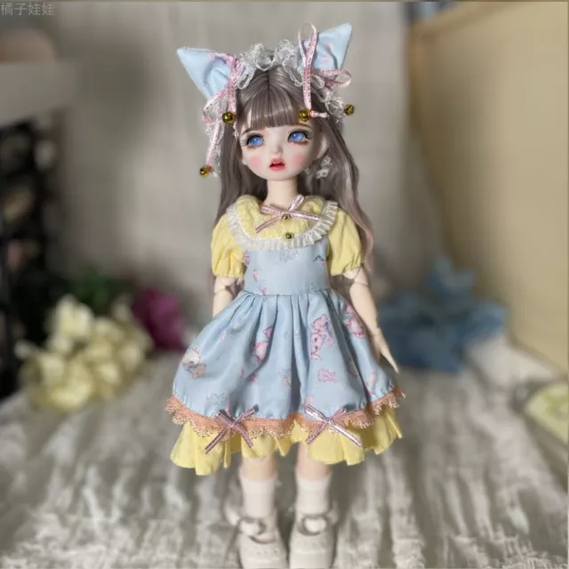 1/6 BJD DOLL Cute Girl Princess Ball Jointed + Eyes + Face Makeup Clothes GIFT