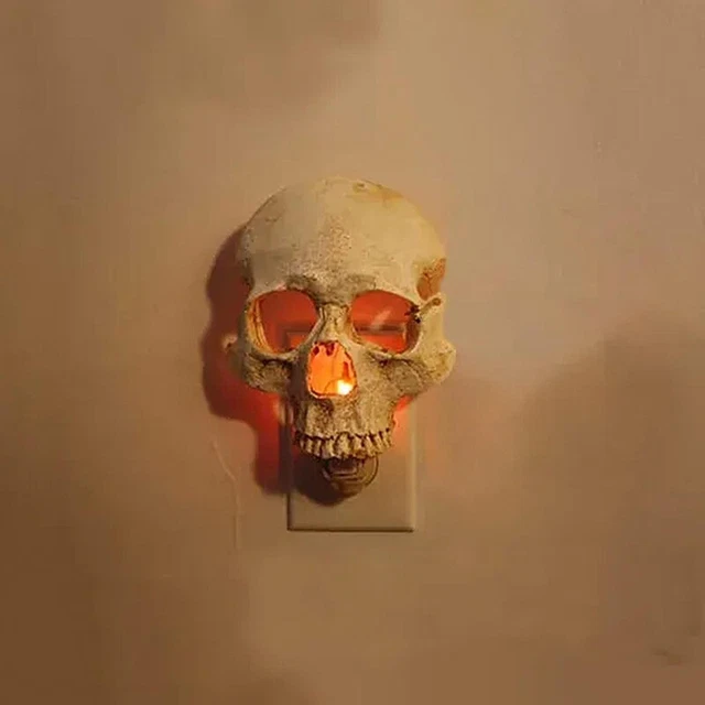 Spina luce cranio umano in Halloween teschio lampada da notte decorazione di Halloween