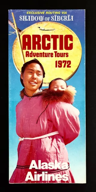 1972 Alaska Airlines Siberia Shadow Arctic Adventure Tours VTG Travel Brochure