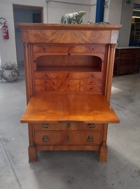 Secretaire Impero, Primi '800, Noce, Dim 92 X 48 H 150 Cm