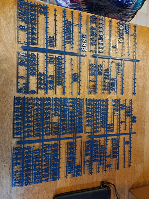 328 +/- Piece Lot 3/4" BLUE  Pepsi-Cola Menu Board Message Sign Letters Numbers