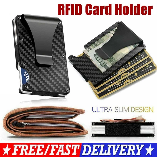 RFID CREDIT ID Card Holder Blocking Minimalist For Wallets Anti Theft