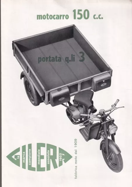 Depliant Gilera Motocarro 150 cc. - Portata tre quintali