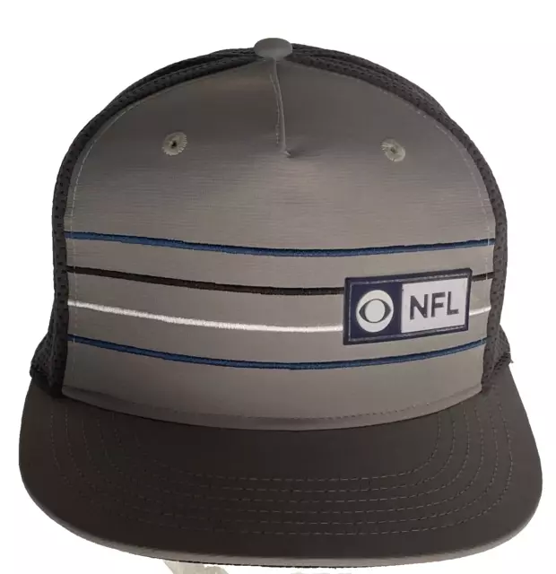 CBS Television NFL Football Sports Broadcast Crew Gray Snapback Truckers Hat