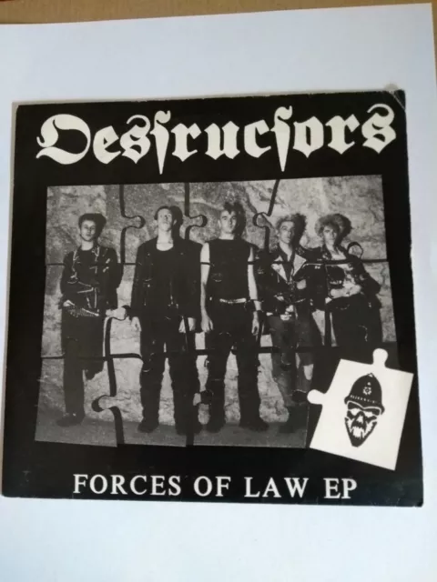 Destructors Forces of Law Ep  7" Vinyl Record Punk UK82  1983 ILL 19 EX / VG+