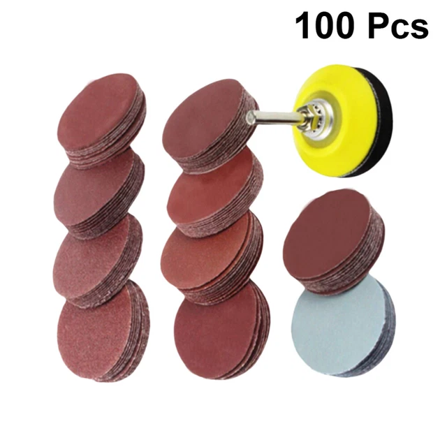 100 Pcs Sanding Discs Pad Kit 1/4inch Backer Surface Conditioning Flat