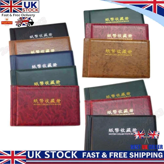 20 Pages Paper Money Currency Banknote Collection Book Storage Album UK