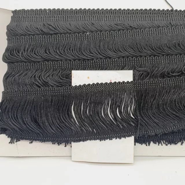 1m 5cm drop Tassel Fringe / Fringing Trim lace trimming BLACK