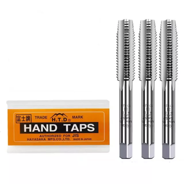 H.T.D 3 Piece Metric Tap Sets HSS Hand Tap Includes Taper, Second & Plug Taps