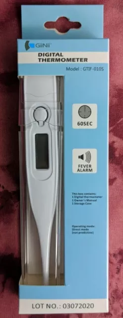 GiiNii Digital Stick Thermometer Fieberalarm Neu