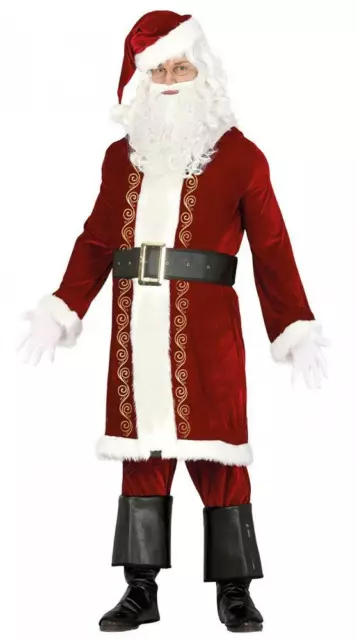 Costume Babbo Natale Carnevale Vestito Adulto Santa Claus Uomo Christmas Complet