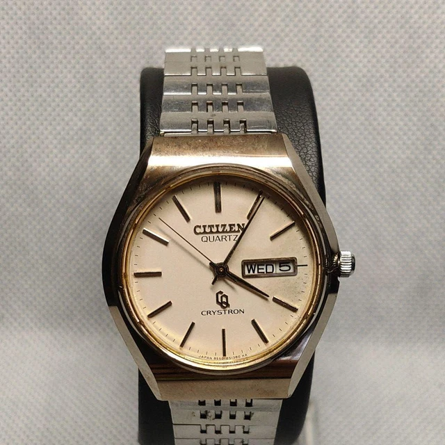 Men's CITIZEN wristwatch CITIZEN Crystron Free Shipping