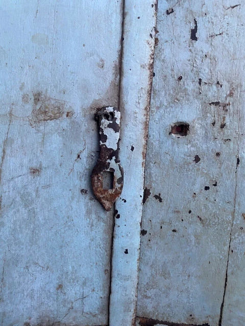 Ancient Old Wooden Blue Painted Indian Old House Window Rare Door Without Frame 3