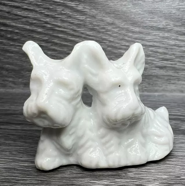 Terrier Dog Pair Black White Japan Adorable Figurine Mini Puppies - DMG Chips