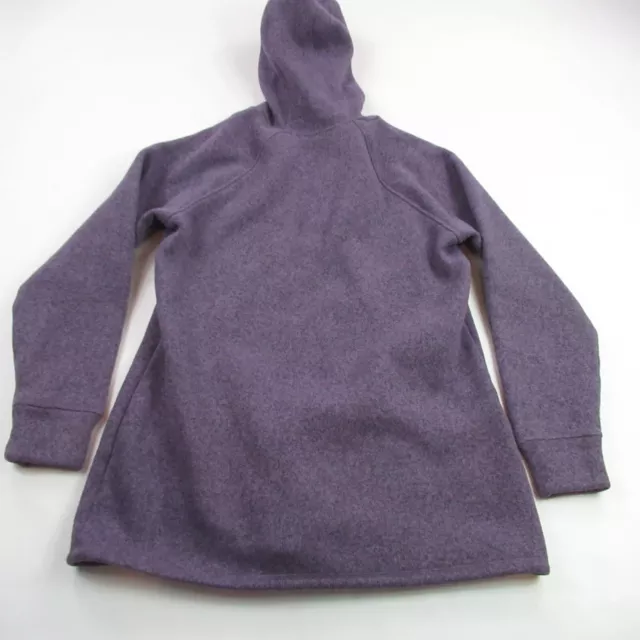 Cabelas Hoodie Womens XL Long Sleeve Hooded 1/4 Button Purple Fleece Lined 3