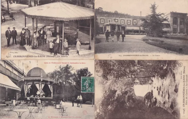 Lot of 4 Antique Old Postcards CHARNIERES-LES-BAINS RHÔNE 1
