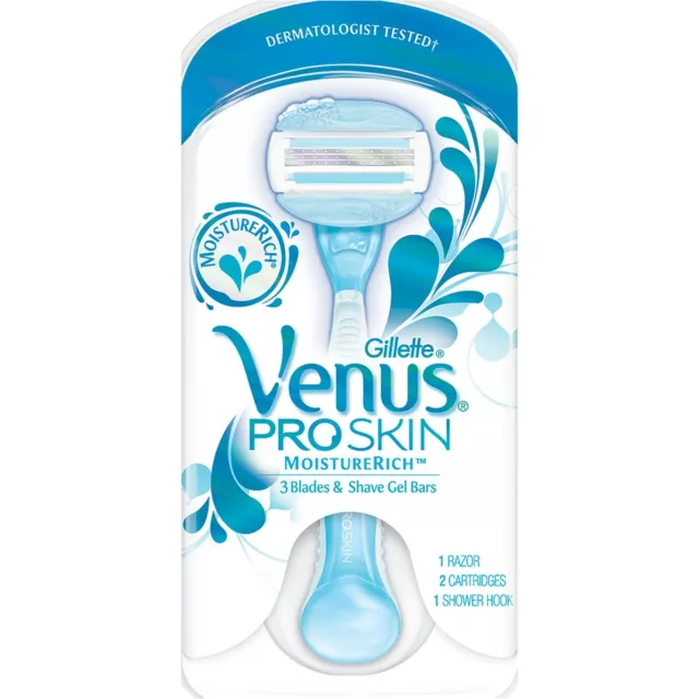 Gillette Venus ProSkin Womens Razor 1 Razor 2 Razor Refill Cartridge Rich Butter