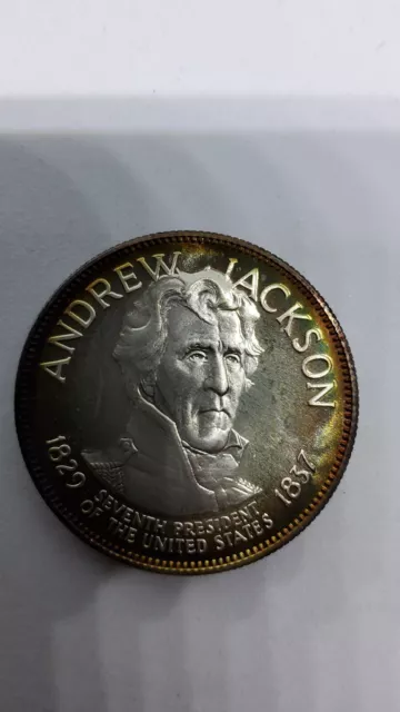 Franklin Mint Sterling Andrew Jackson President Coin 32.3 Grams
