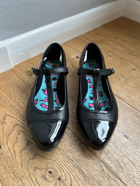 CLARKS LADIES GIRLS Black Leather Ballet School Shoes Bootleg Size