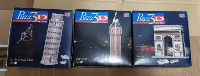 3x Puzz 3D Mini Puzzle MB Spiele Puzzel