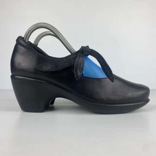 Naot Heels Womens 37 Black Pleasure Mary Comfort Adjustable Straps Leather