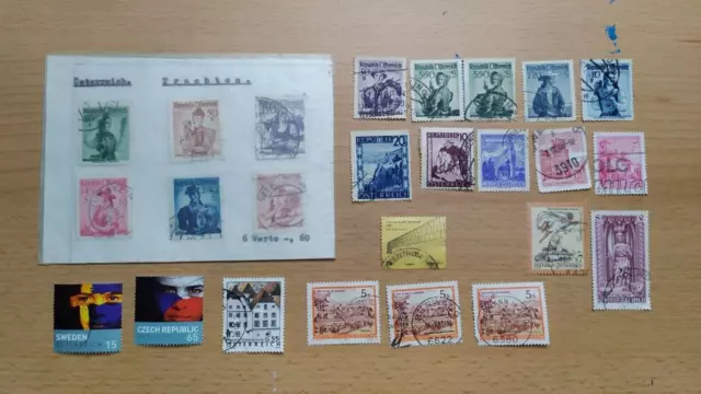 briefmarken österreich, sammlung konvolut, 25Stück- gestempelt,Trachten; Lot#7