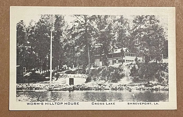 Vintage  Postcard Louisiana  Worm's Hilltop House, Cross Lake, Shreveport, La.