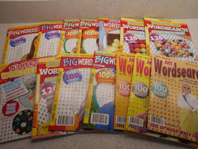 Wordsearch Magazines - Just, Big, Bumper Just & Top  x 14 -  FREE P&P