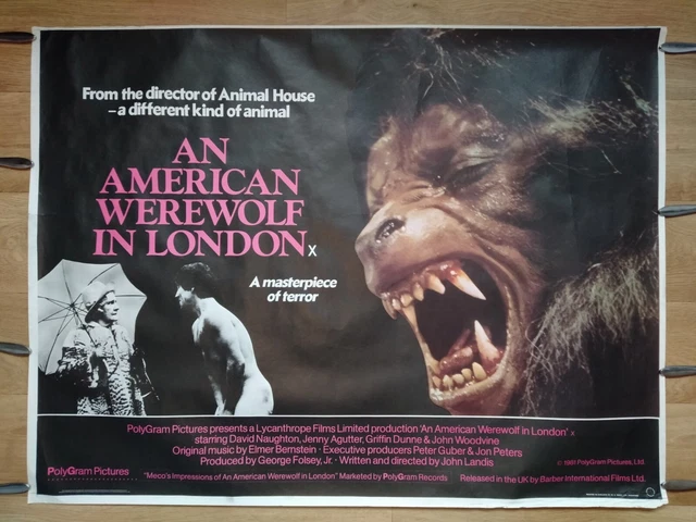 AN AMERICAN WEREWOLF IN LONDON (1981)v.rare ROLLED original UK quad ...