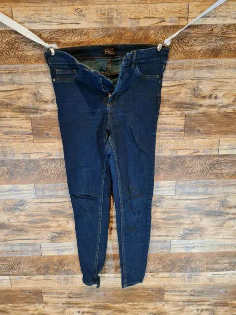 F&F Women's Dark Blue Denim Skinny Jeans UK 10 27.5" Long