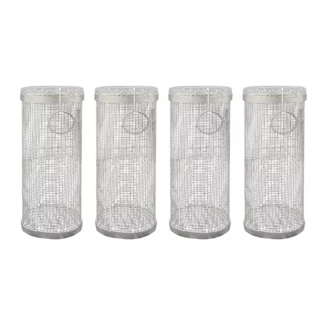 Lot de 4 Grilles Rondes en Acier Inoxydable pour Barbecue D'Extérieur C6T32406