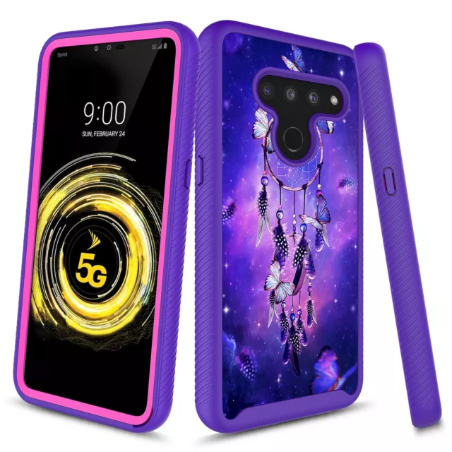 For LG V50 ThinQ 5G Graphic Shockproof Impact Protective Full-Body Hybrid Case